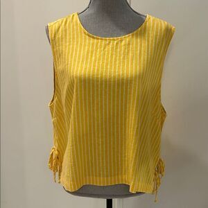 Marc New York Yellow Striped Sleeveless Top